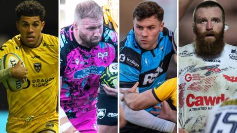 L-R: Rio Dyer, Ross Moriarty, Mason Grady and Jake Ball in action for their regions